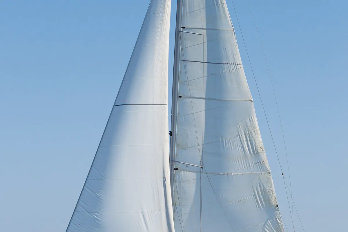 Exterior view of Butterfly, a Beneteau Oceanis 45 sailboat at Kos, Greece