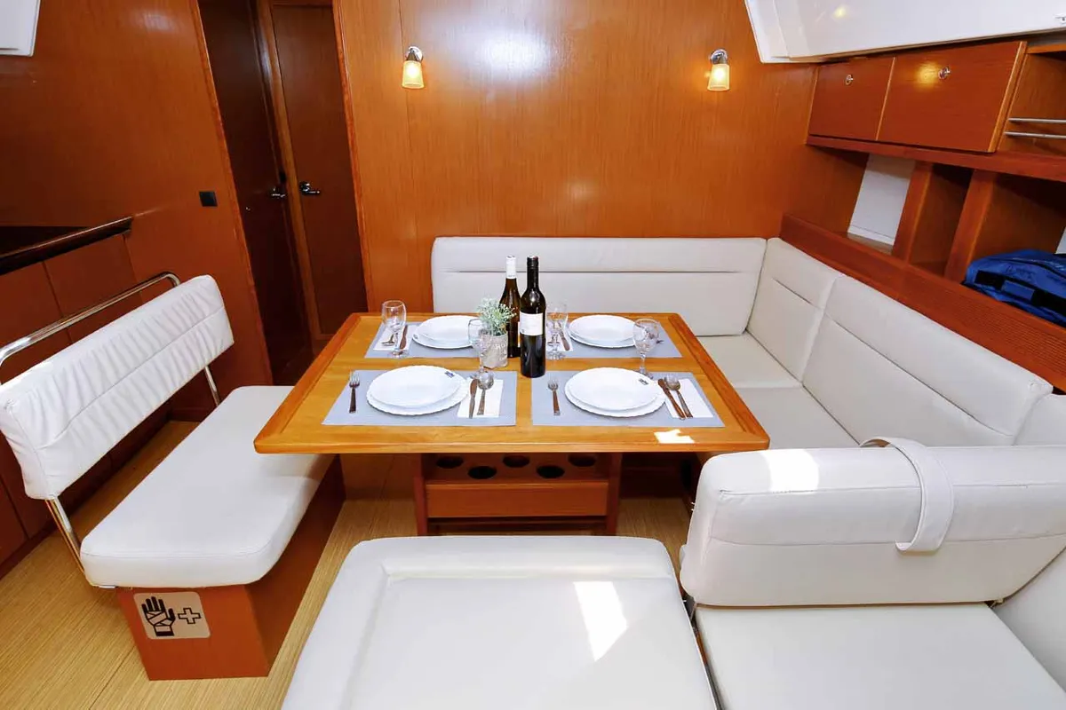 Salon of Julia III, a Bavaria Cruiser 45 sailboat at Grad Biograd na Moru, Croatia