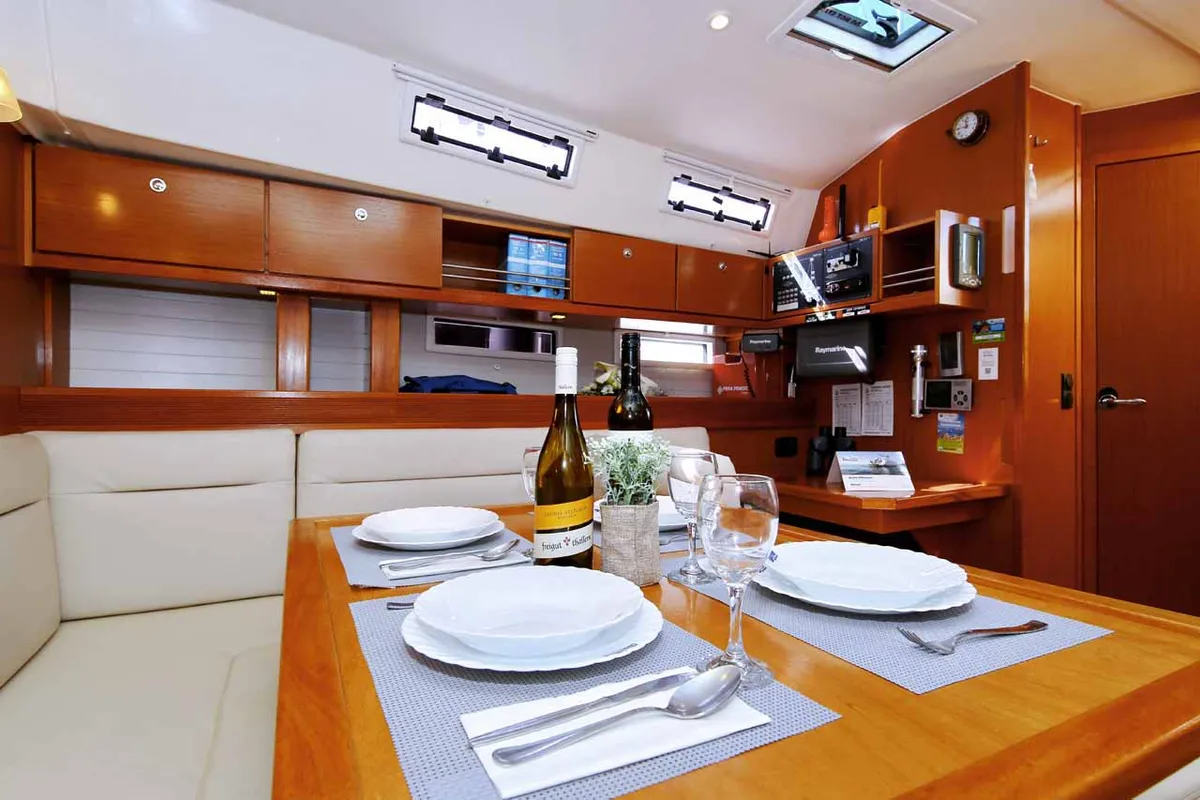 Salon of Julia III, a Bavaria Cruiser 45 sailboat at Grad Biograd na Moru, Croatia