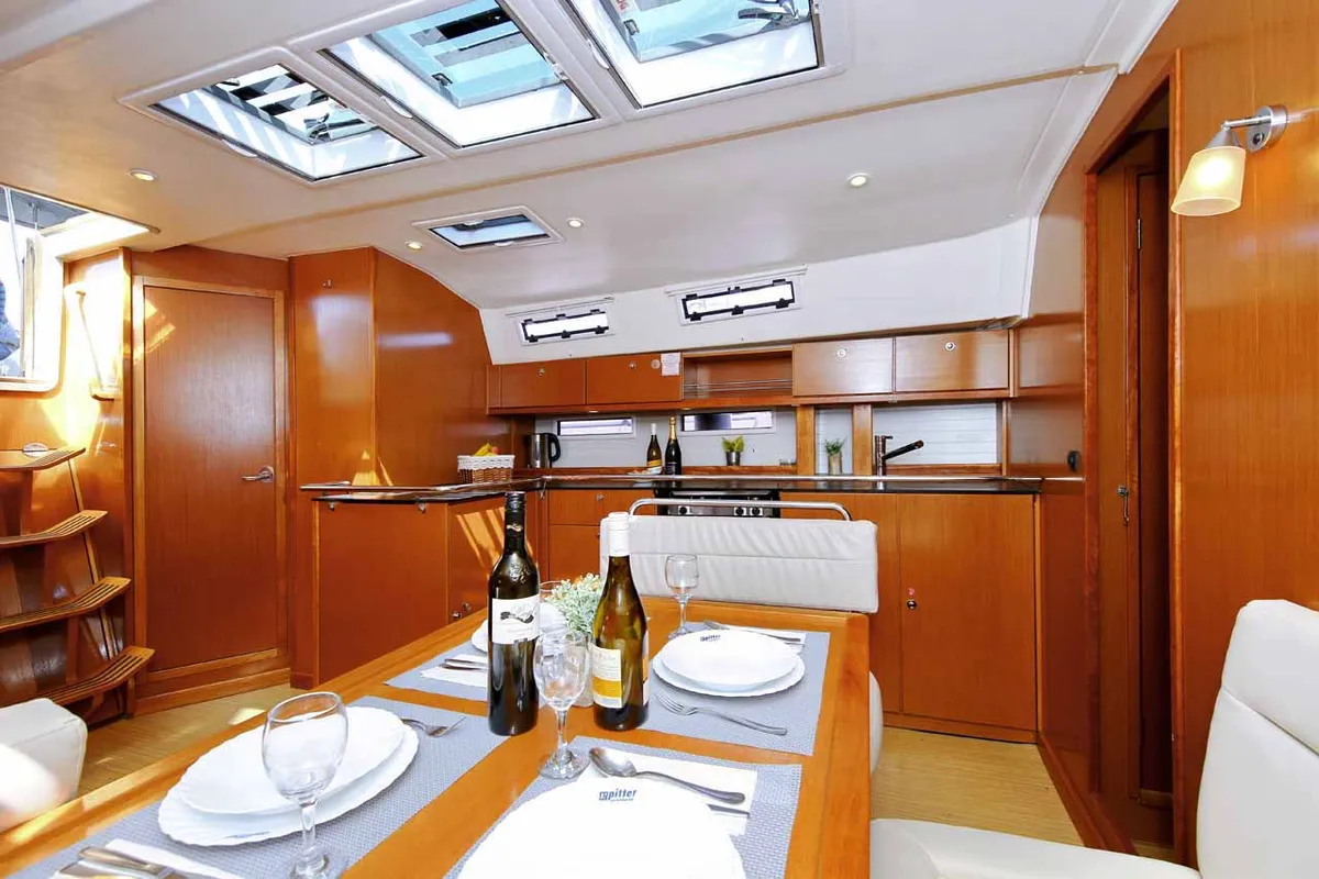 Salon of Julia III, a Bavaria Cruiser 45 sailboat at Grad Biograd na Moru, Croatia