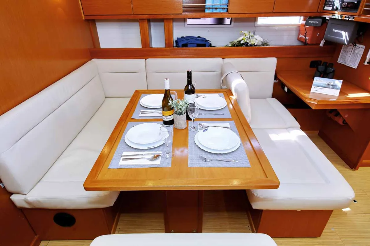 Salon of Julia III, a Bavaria Cruiser 45 sailboat at Grad Biograd na Moru, Croatia