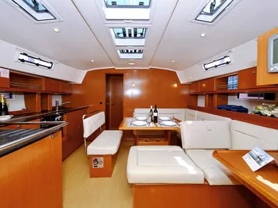 Salon of Julia III, a Bavaria Cruiser 45 sailboat at Grad Biograd na Moru, Croatia