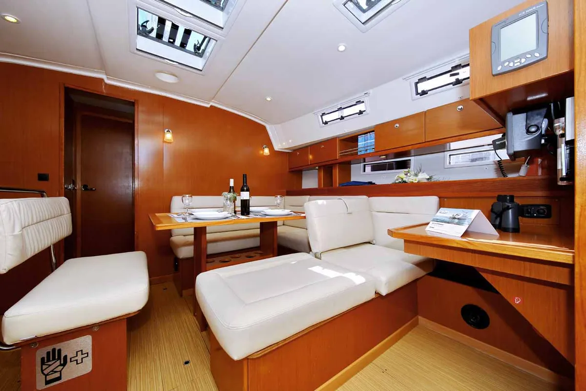 Salon of Julia III, a Bavaria Cruiser 45 sailboat at Grad Biograd na Moru, Croatia