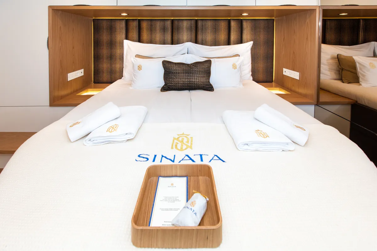 Cabin on Sinata, a Sunreef 60 catamaran at Rogoznica, Croatia
