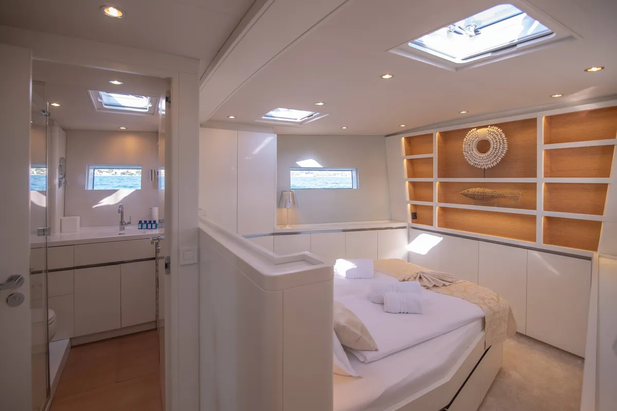 Cabin on Bubbles, a CNB 76 sailboat at Grad Kaštela, Croatia