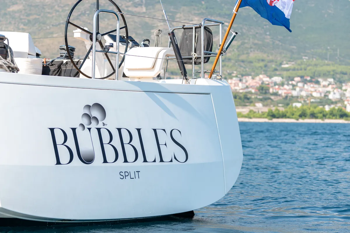 Bubbles, a CNB 76 sailboat at Grad Kaštela, Croatia