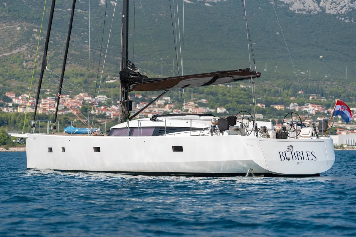 Bubbles, a CNB 76 sailboat at Grad Kaštela, Croatia