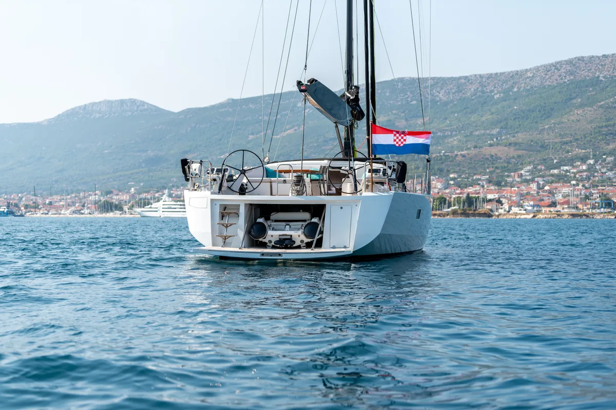Bubbles, a CNB 76 sailboat at Grad Kaštela, Croatia