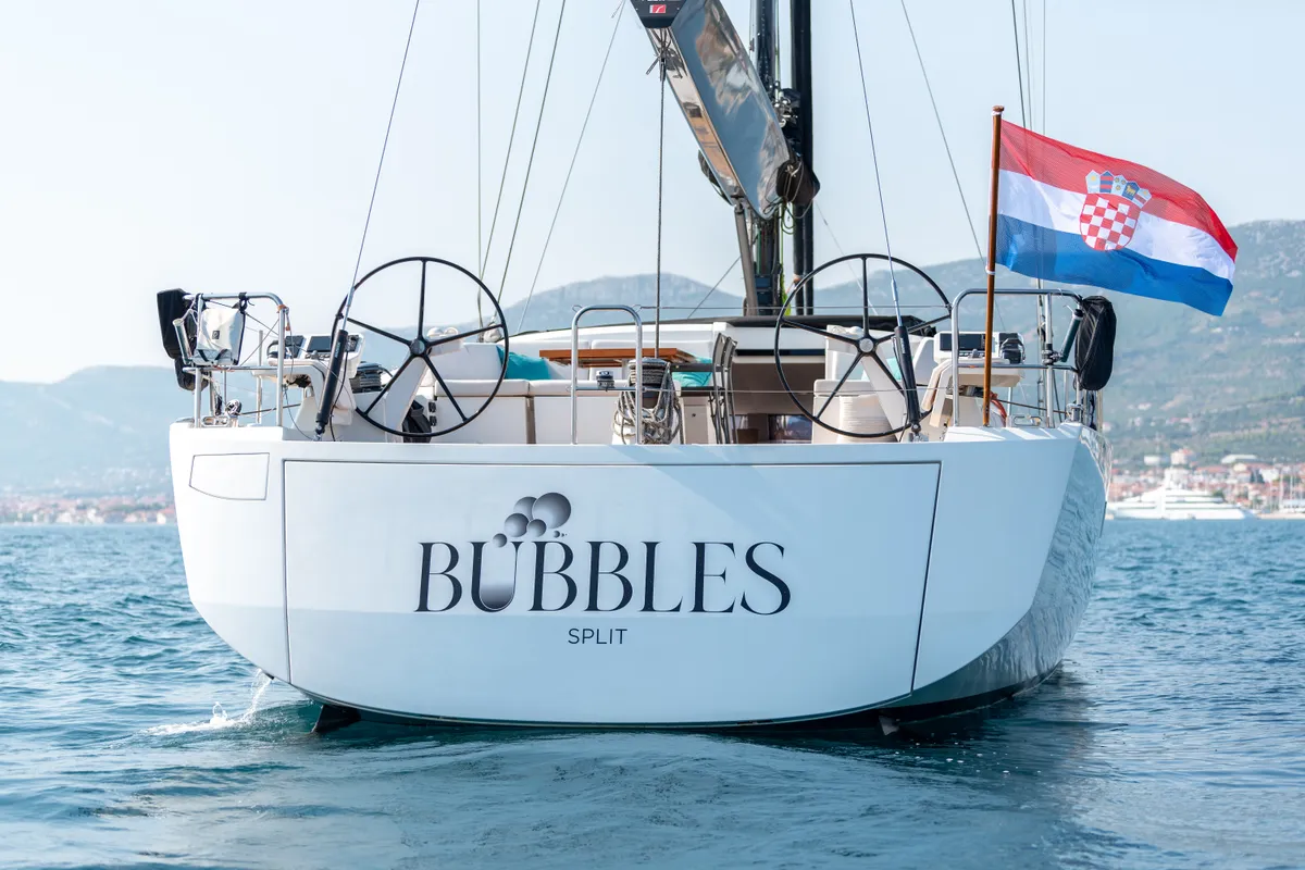 Bubbles, a CNB 76 sailboat at Grad Kaštela, Croatia