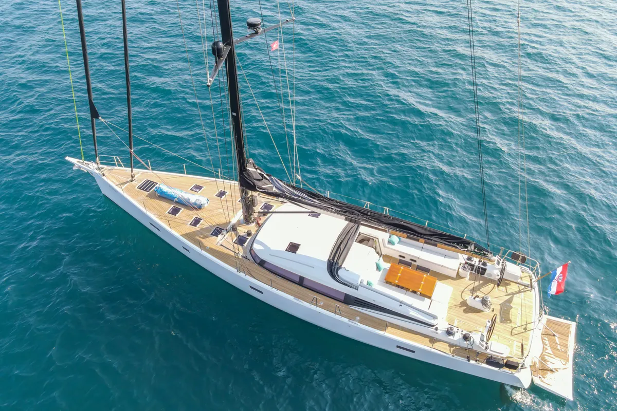 Bubbles, a CNB 76 sailboat at Grad Kaštela, Croatia