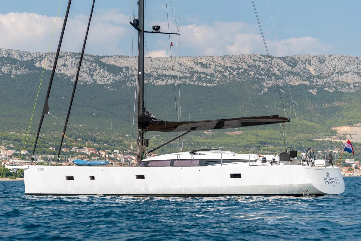Bubbles, a CNB 76 sailboat at Grad Kaštela, Croatia