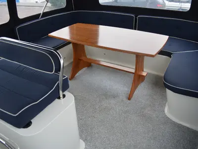 Deck of Drait 117, a De Drait DeLuxe 42 motorboat at Drachten, Netherlands