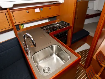 Galley of Artina, a Bavaria Cruiser 34 sailboat at Split, Croatia