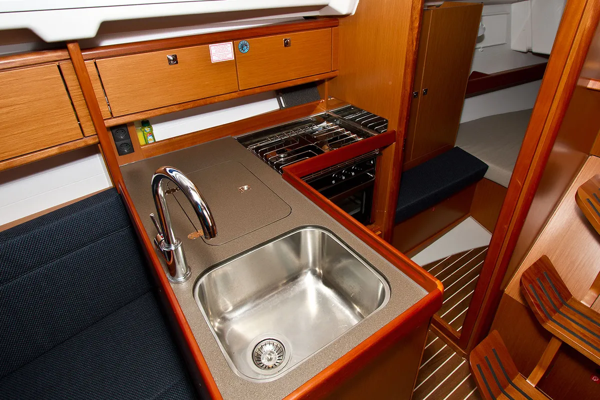 Galley of Artina, a Bavaria Cruiser 34 sailboat at Split, Croatia