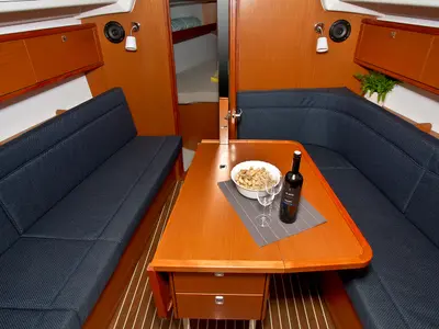 Salon of Artina, a Bavaria Cruiser 34 sailboat at Split, Croatia