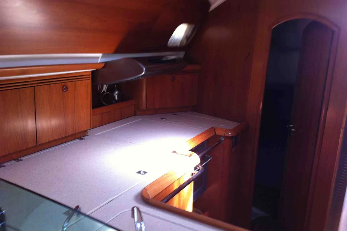 Idrea, a Jeanneau Sun Odyssey 49DS sailboat at Lavreotiki Municipal Unit, Greece