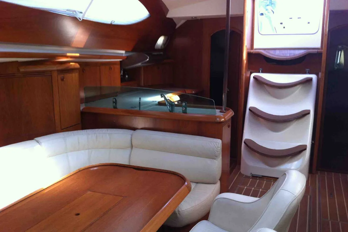 Idrea, a Jeanneau Sun Odyssey 49DS sailboat at Lavreotiki Municipal Unit, Greece