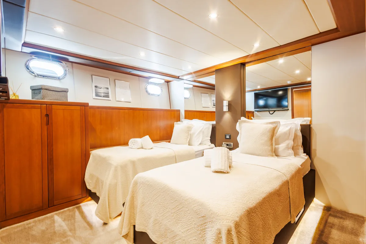 Cabin on San Limi, a Gulet Motoryacht motor yacht at Split, Croatia