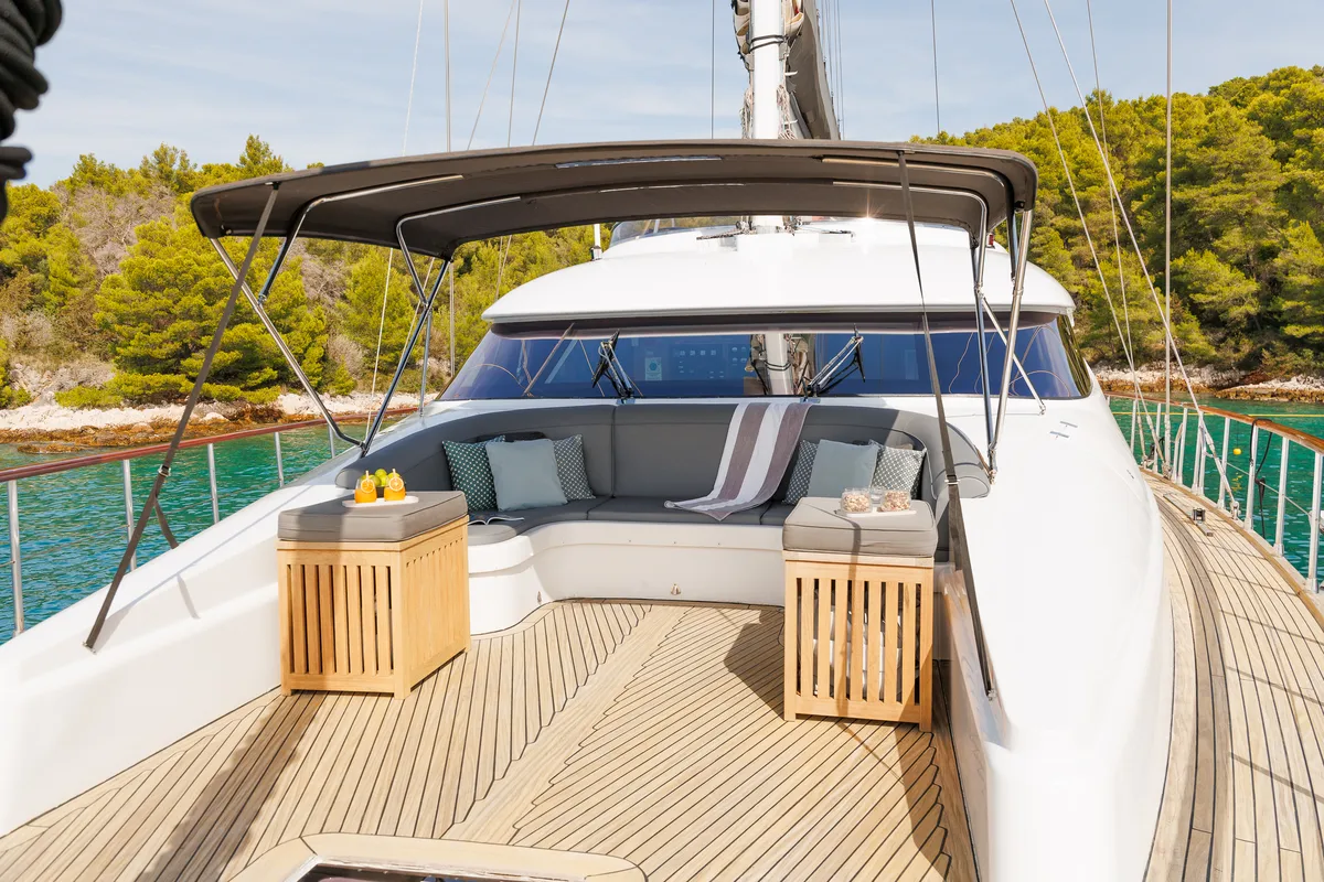 Deck of San Limi, a Gulet Motoryacht motor yacht at Split, Croatia