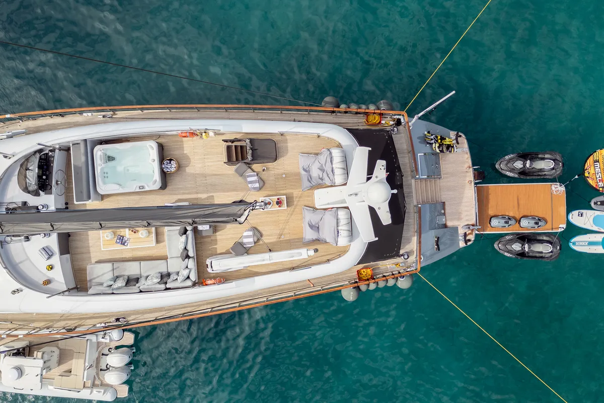 Deck of San Limi, a Gulet Motoryacht motor yacht at Split, Croatia
