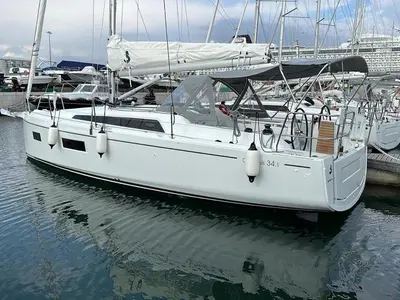 Trapani Vela Club, a Beneteau Oceanis 34.1 sailboat at Trapani, Italy