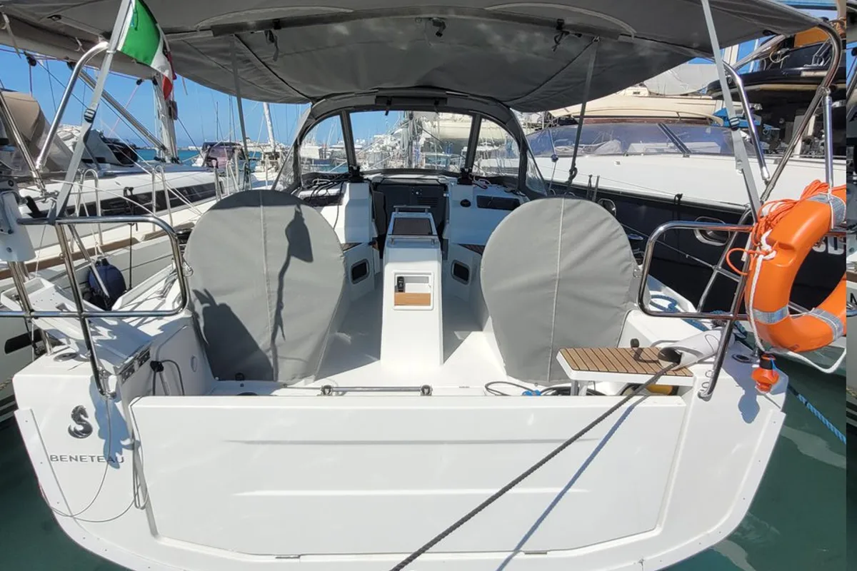 Trapani Vela Club, a Beneteau Oceanis 34.1 sailboat at Trapani, Italy