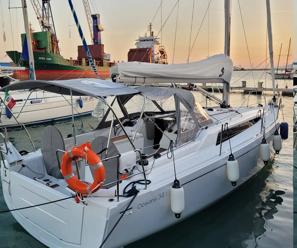 Trapani Vela Club, a Beneteau Oceanis 34.1 sailboat at Trapani, Italy