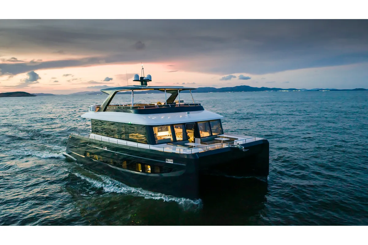 Evita, a Gulet Nauticks N62 catamaran at Athens, Greece