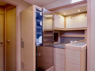 Galley of Cassiopea - A/C, Generator, Water maker, Solar Panel, a Dufour 530 sailboat at Olbia, Italy