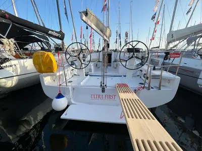 Cockpit of ULTRA FIRST, a Beneteau First 36 sailboat at Split, Croatia