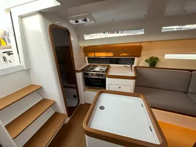 Galley of ULTRA FIRST, a Beneteau First 36 sailboat at Split, Croatia