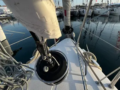Deck of ULTRA FIRST, a Beneteau First 36 sailboat at Split, Croatia