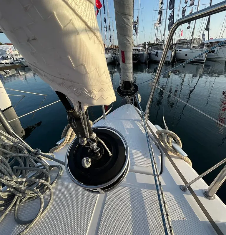 Deck of ULTRA FIRST, a Beneteau First 36 sailboat at Split, Croatia