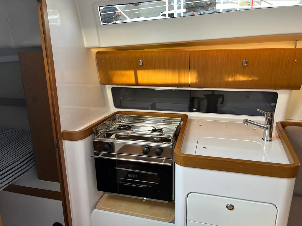 Galley of ULTRA FIRST, a Beneteau First 36 sailboat at Split, Croatia