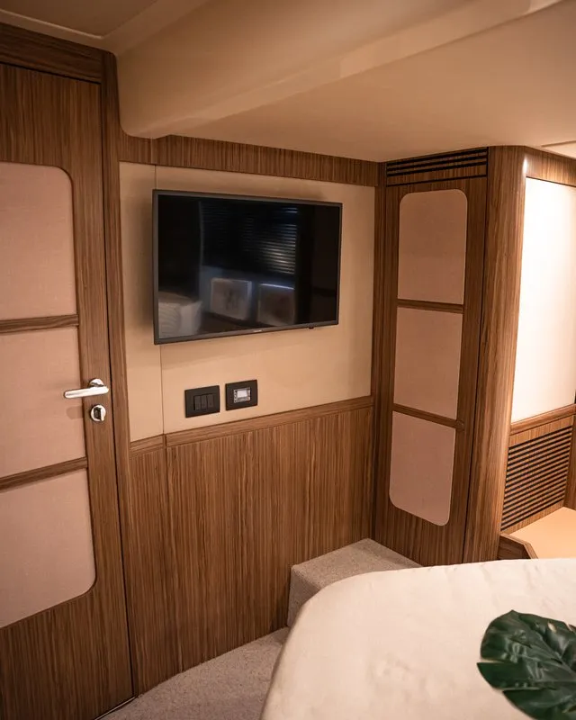 Cabin on Ciù Ciù, a Azimut Magellano 53 motor yacht at Naples, Italy