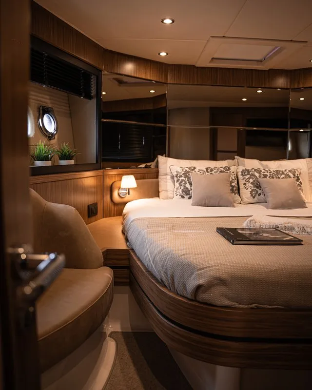 Cabin on Ciù Ciù, a Azimut Magellano 53 motor yacht at Naples, Italy