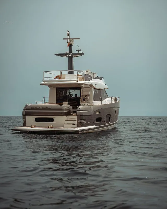 Exterior view of Ciù Ciù, a Azimut Magellano 53 motor yacht at Naples, Italy