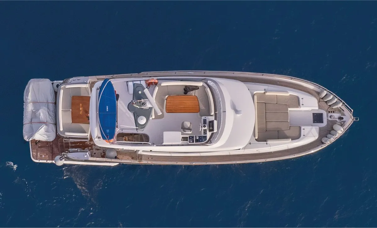 Exterior view of Ciù Ciù, a Azimut Magellano 53 motor yacht at Naples, Italy