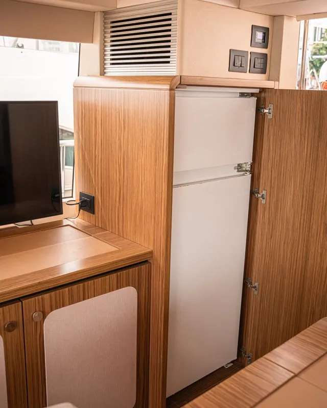 Galley of Ciù Ciù, a Azimut Magellano 53 motor yacht at Naples, Italy