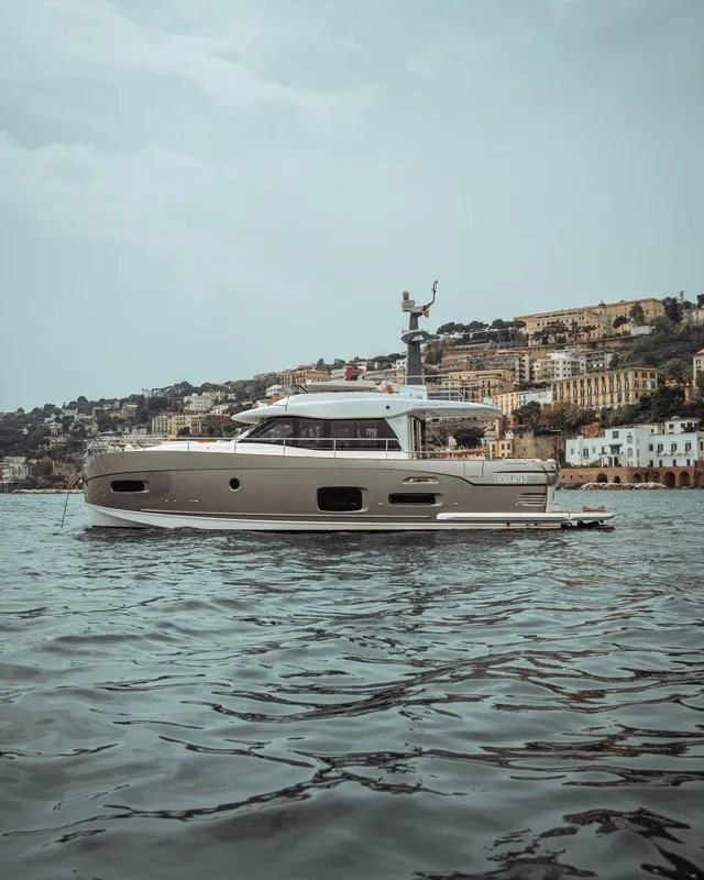 Exterior view of Ciù Ciù, a Azimut Magellano 53 motor yacht at Naples, Italy