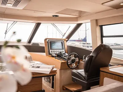 Galley of Ciù Ciù, a Azimut Magellano 53 motor yacht at Naples, Italy