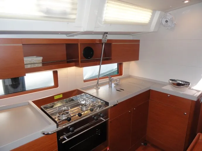 Galley of Rabia, a Beneteau Oceanis 46.1 sailboat at Pula, Croatia