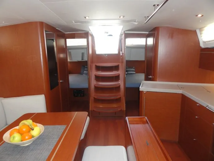Salon of Rabia, a Beneteau Oceanis 46.1 sailboat at Pula, Croatia