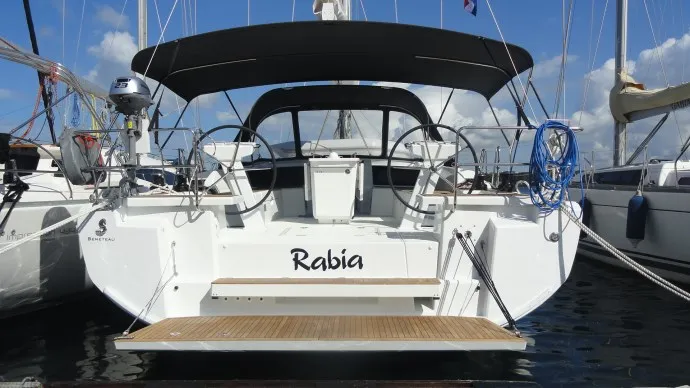 Exterior view of Rabia, a Beneteau Oceanis 46.1 sailboat at Pula, Croatia