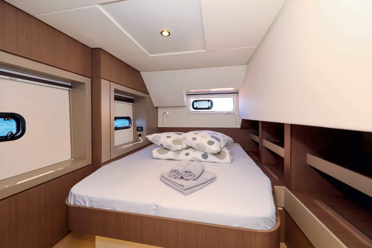 Cabin on Standra, a Bali 4.6 catamaran at Municipal Unit of Lefkada, Greece