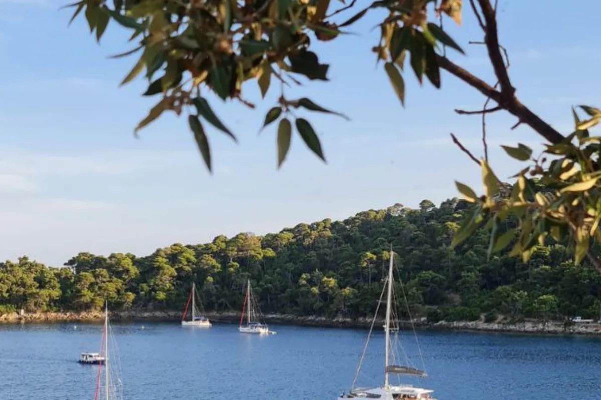 Exterior view of Standra, a Bali 4.6 catamaran at Municipal Unit of Lefkada, Greece