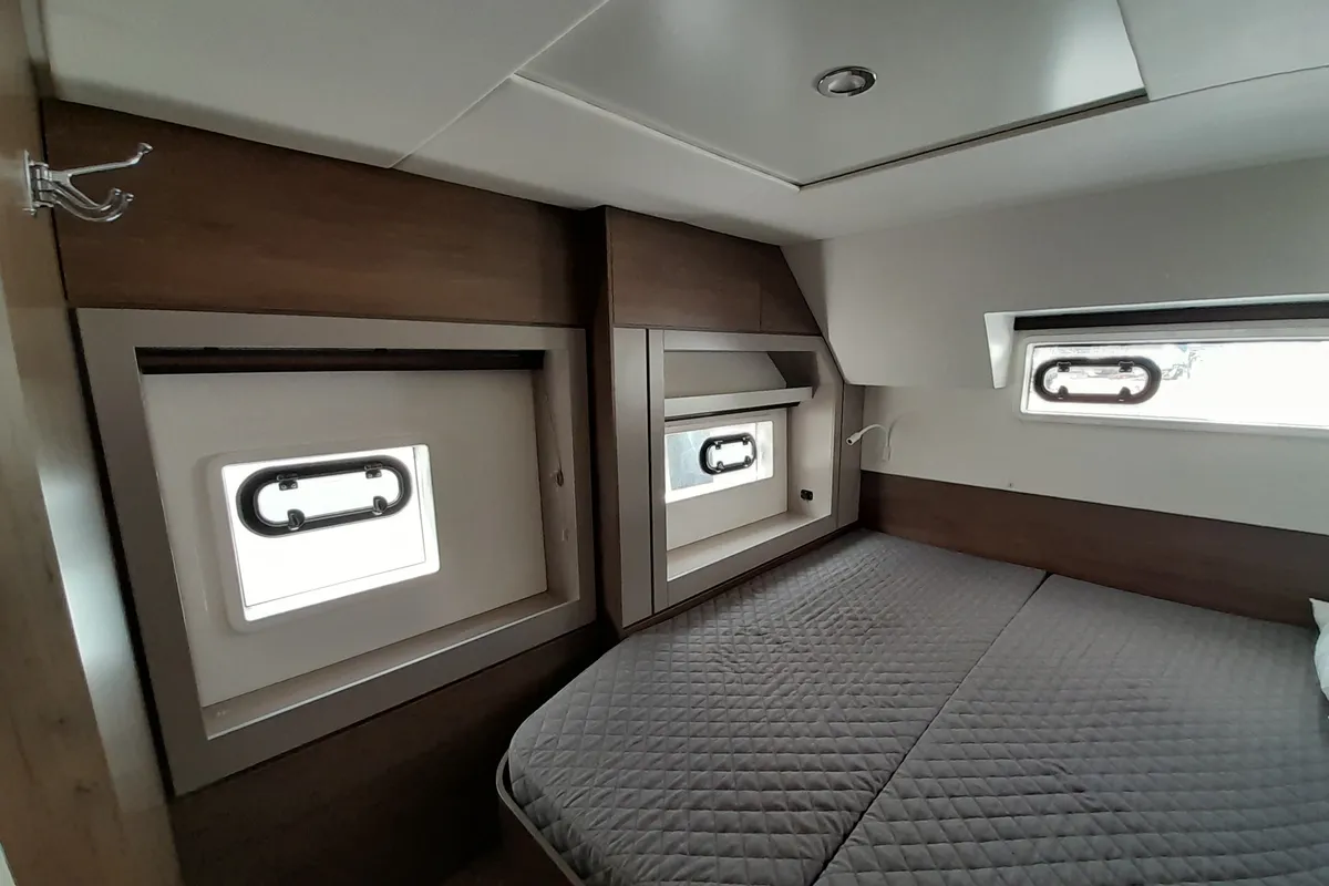 Cabin on Atlantis, a Bali 4.6 catamaran at Athens, Greece