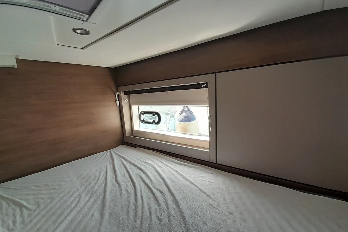 Cabin on Atlantis, a Bali 4.6 catamaran at Athens, Greece