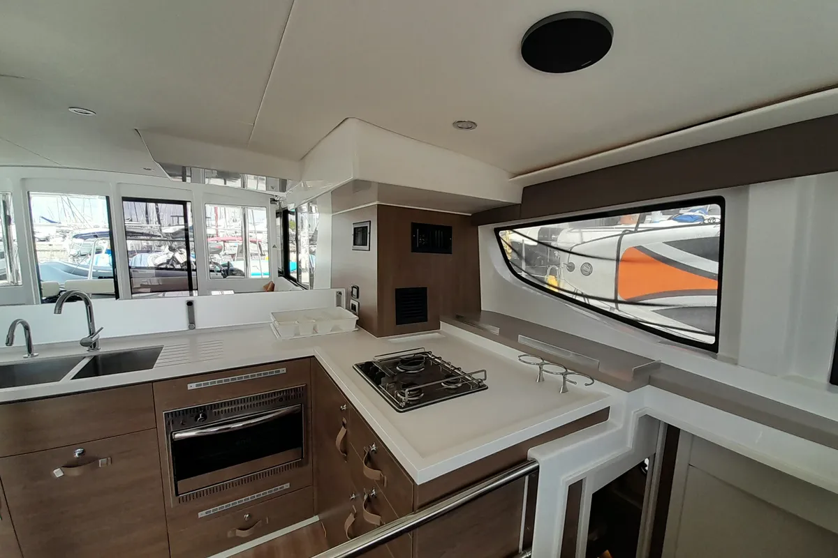 Galley of Atlantis, a Bali 4.6 catamaran at Athens, Greece