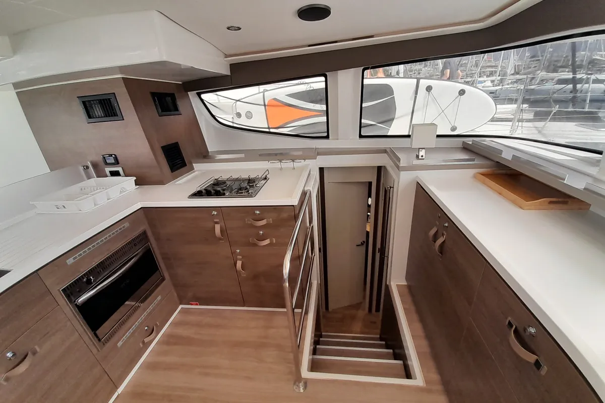Galley of Atlantis, a Bali 4.6 catamaran at Athens, Greece